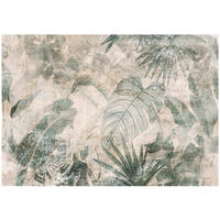 FOTOTAPETE Blätter Beton Beige 312x219 cm - Multicolor, Papier (312/219cm) - Wallarena