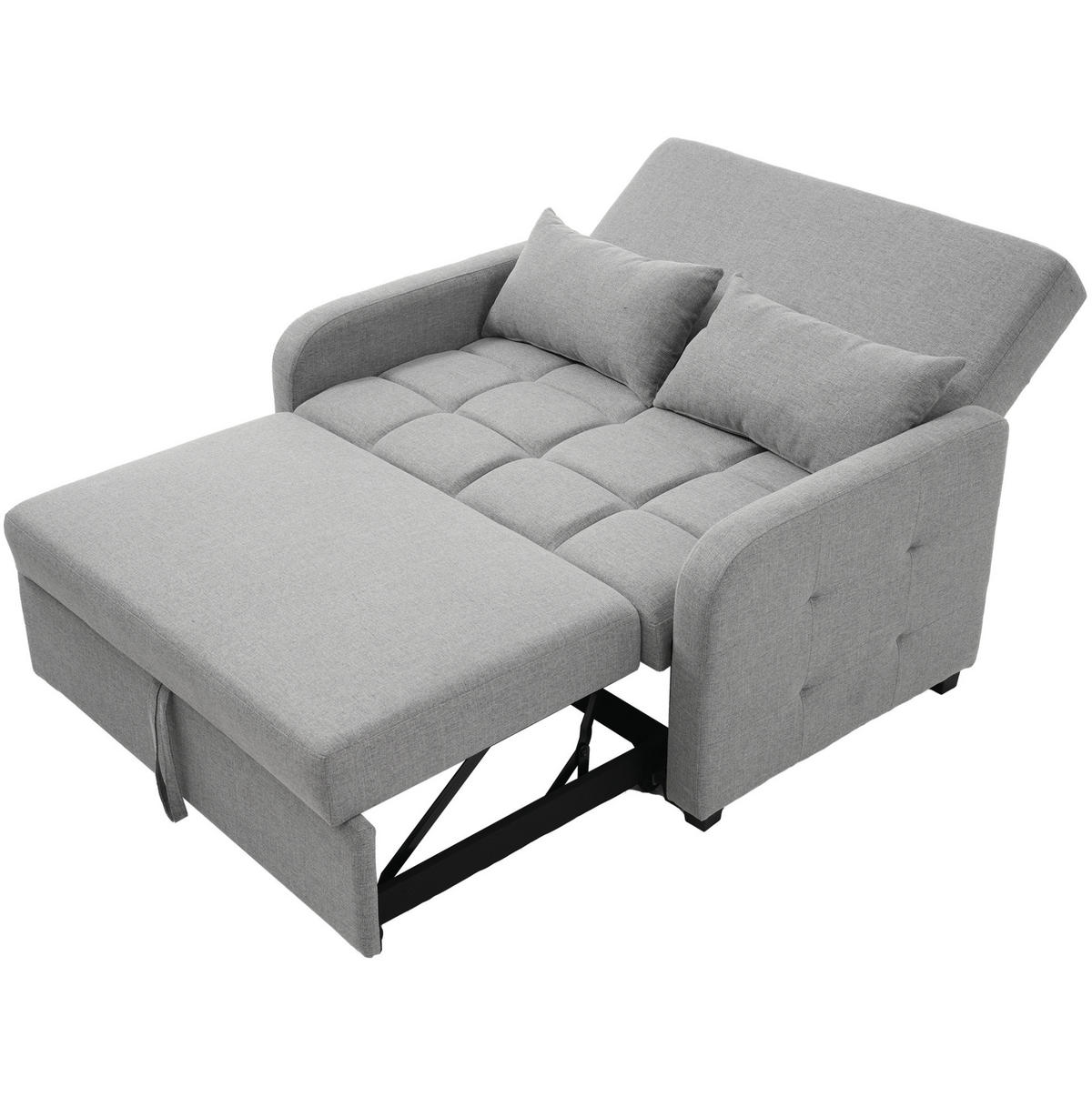 SCHLAFSOFA mit verstellbarer Rückenlehne 127x180 cm Antique Gray - Grau, Metall (75/94/127cm) - Meubliv