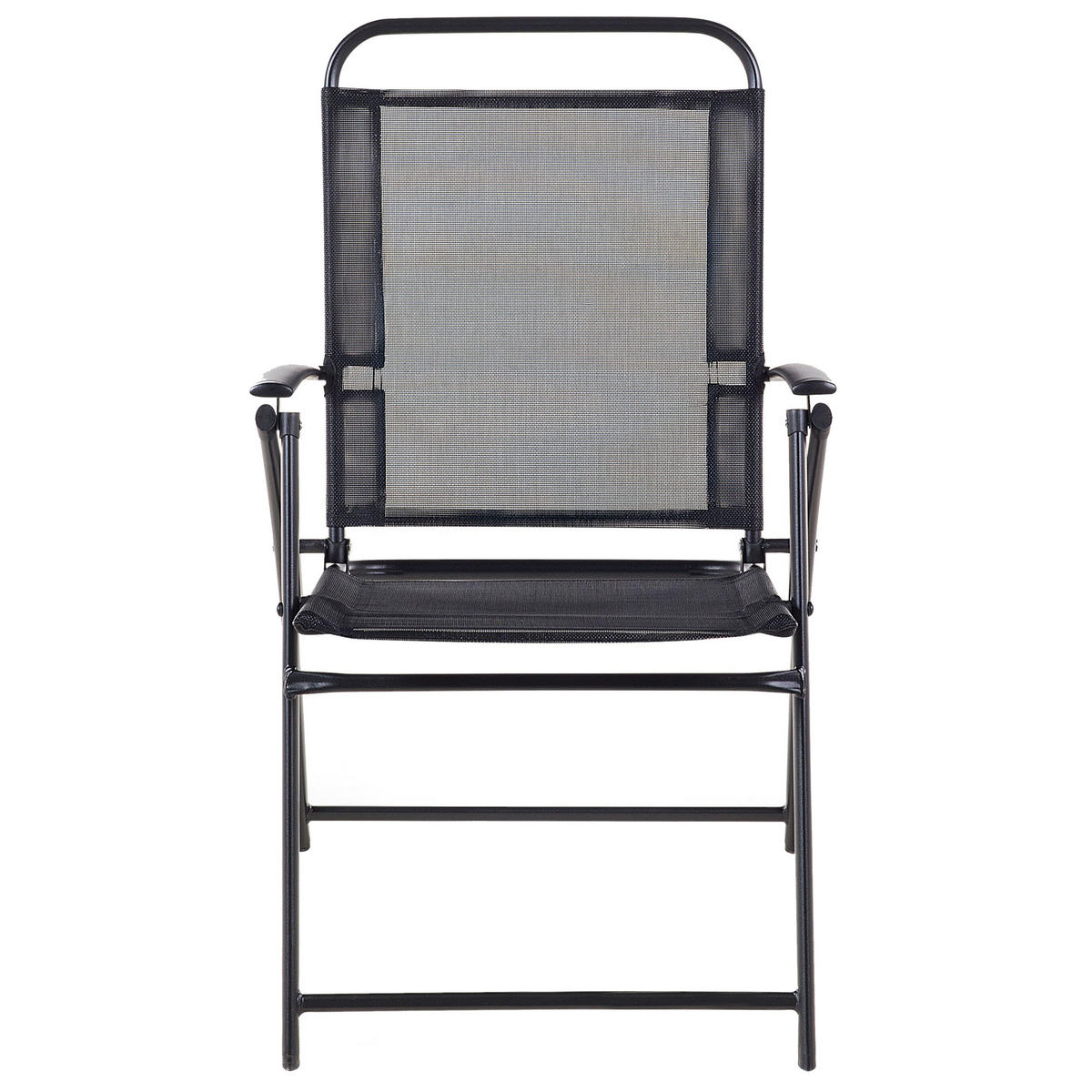 GARTENSTUHL 4er-Set Stahl schwarz Livo - Schwarz, Metall (48/90/66cm) - Beliani
