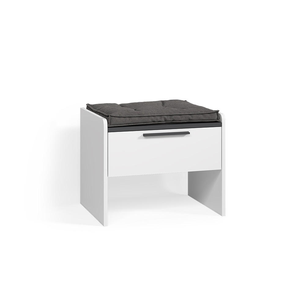 ESSZIMMERBANK Tiberio Weiß 53.5 x 41.1 cm mit 1 Schublade - Weiß, Holzwerkstoff (53.5/45.5/41.1cm) - Livinity®