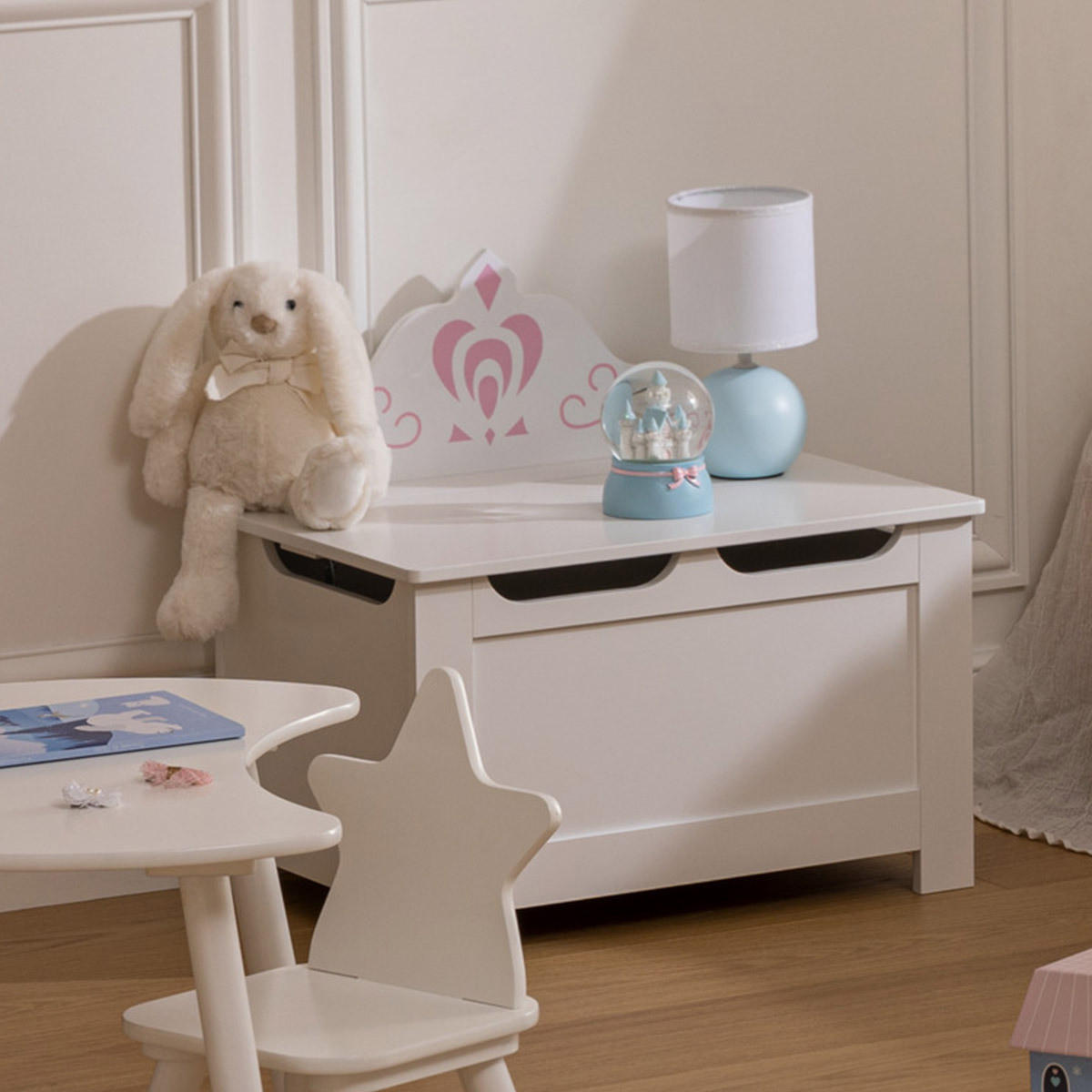 SCHNEEKUGEL Märchenschloss Chateau - Blau, Kunststoff (10/13.2/10cm) - Atmosphera for kids