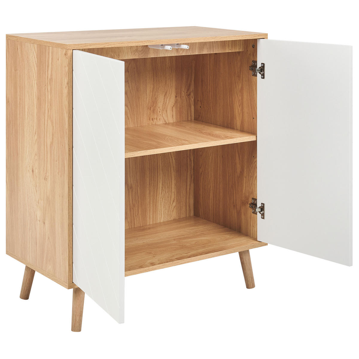 SCHRANK Weiß Bristow - Weiß, Holzwerkstoff (40/76/84cm) - Beliani