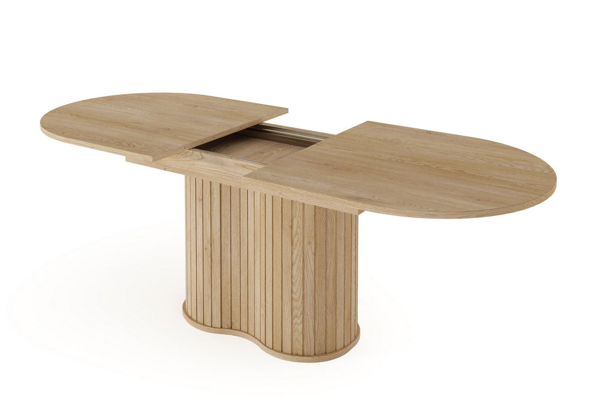 TISCH Weiß LOVE Ausziehbar Oval - Beige, Holzwerkstoff (90/90/76cm) - Sepro Meble