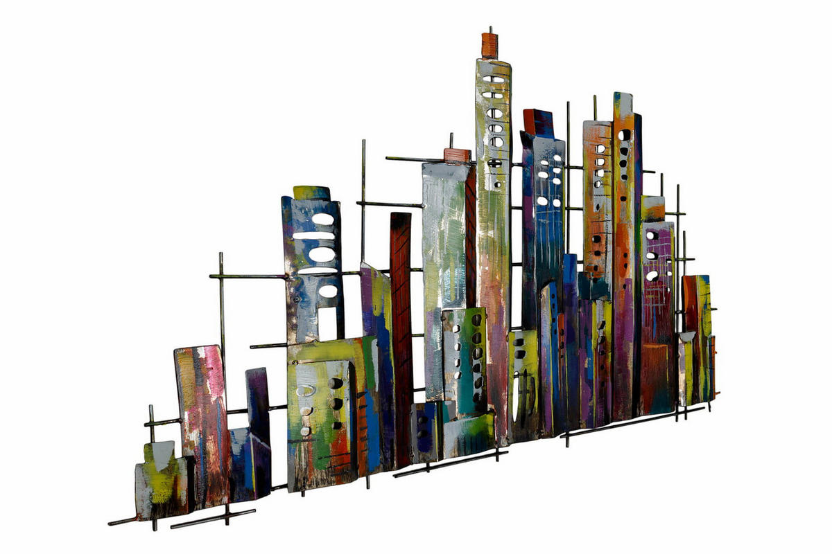 WANDDEKO Bunt 120/60 cm - Multicolor, Metall (3/60/3cm) - KUNSTLOFT