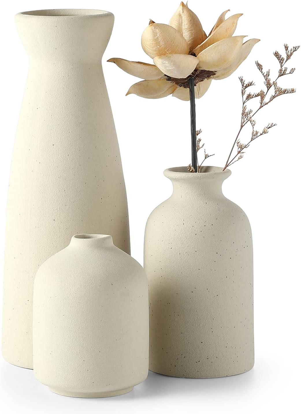 VASE Keramik - Beige, Keramik (22cm) - LIBRATON