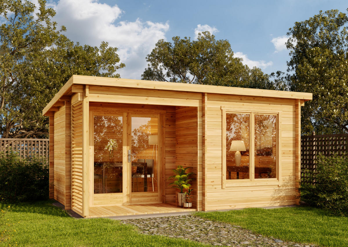 GARTENHAUS Holz Orkus Compact - Naturfarben, Holz (490/230/370cm) - Alpholz
