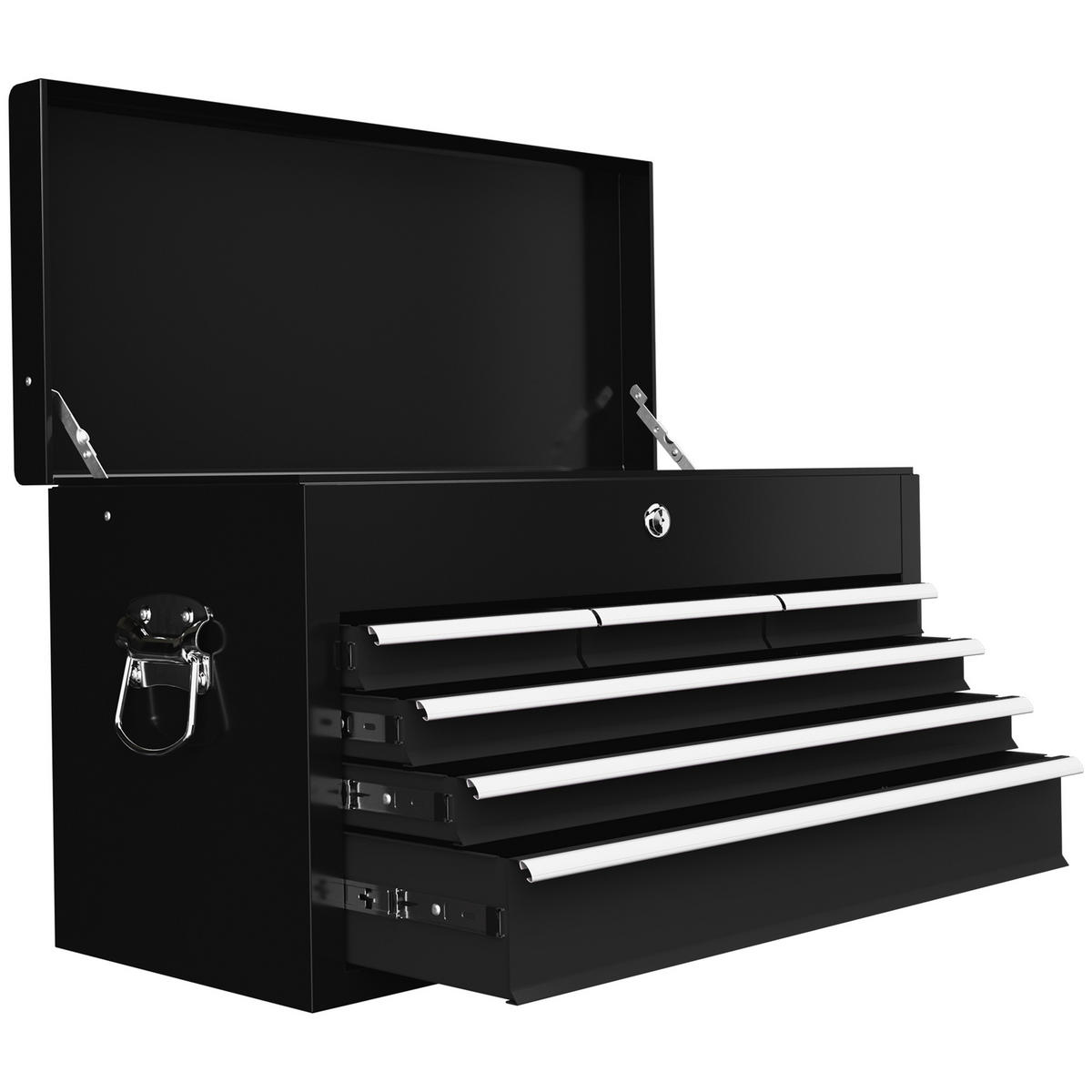 WERKZEUGKISTE DE-09528 3 Schubladen, abschließbar Schwarz - Schwarz, Metall (26/34/60cm) - ComfortXL