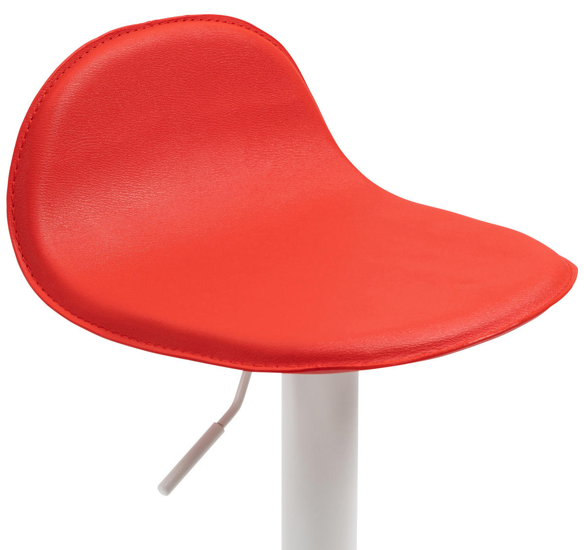 BARHOCKER Lederlook rot - Rot/Weiß, Textil/Metall (39/73/41cm) - CLP