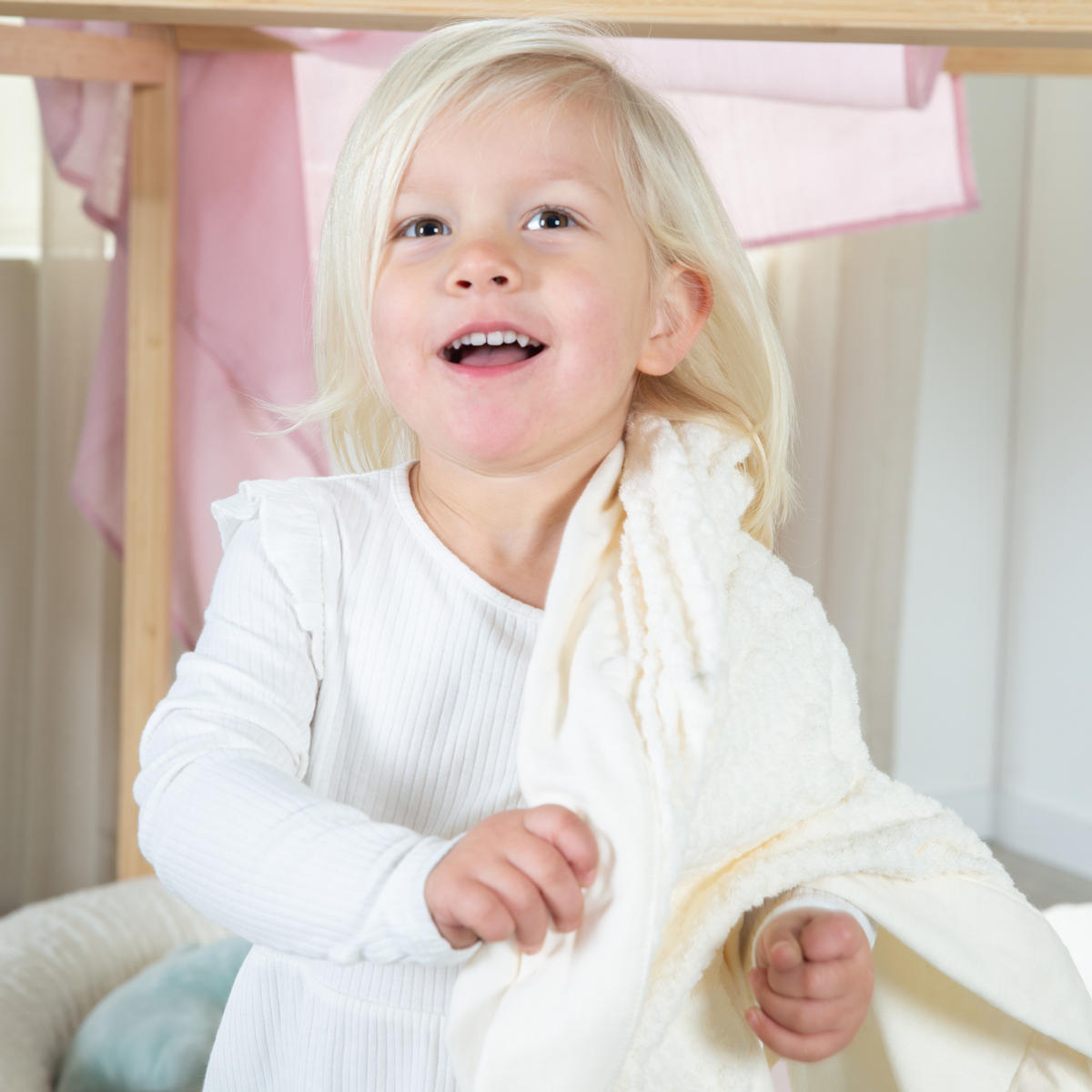 BABYDECKE 80 x 80 cm Seashells oyster - Weiß, Textil (80/80cm) - Roba