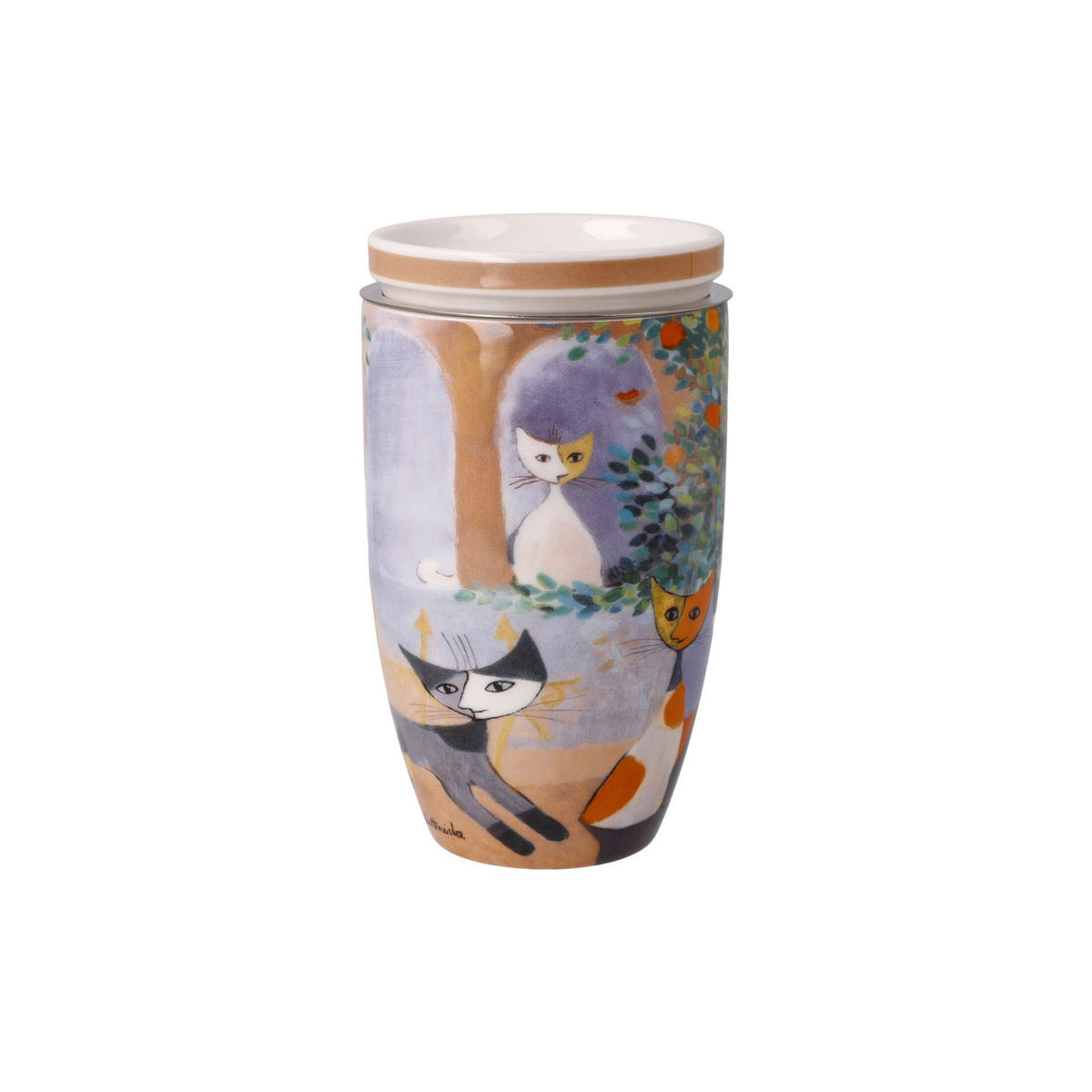 TEETASSE Rosina Wachtmeister - Tempi felici, Fine Bone China, Bunt, 0.45 L - Multicolor, Keramik (0.45L) - Goebel