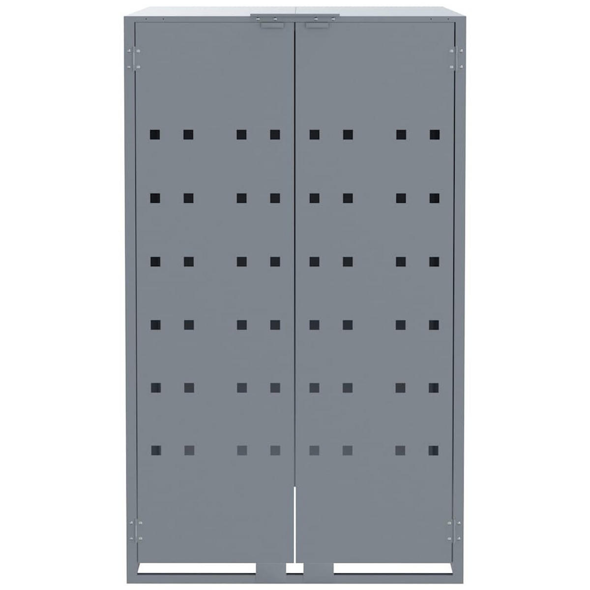 MÜLLTONNENBOX Gorilo für 5 Tonnen Grau 345x79x117 cm - Grau, Metall (345/117/79cm) - DELUKE