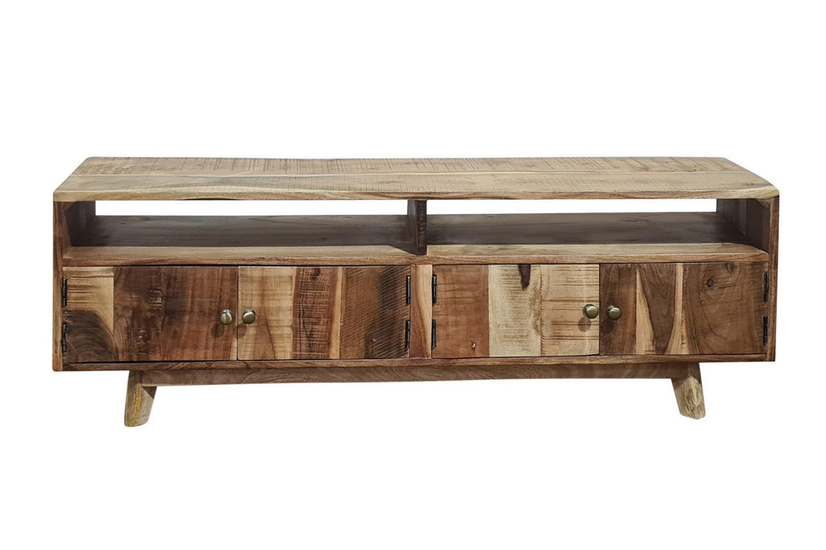 LOWBOARD NAGAR - Beige/Naturfarben, Akazienholz/Holz (130/45/30cm) - SAM