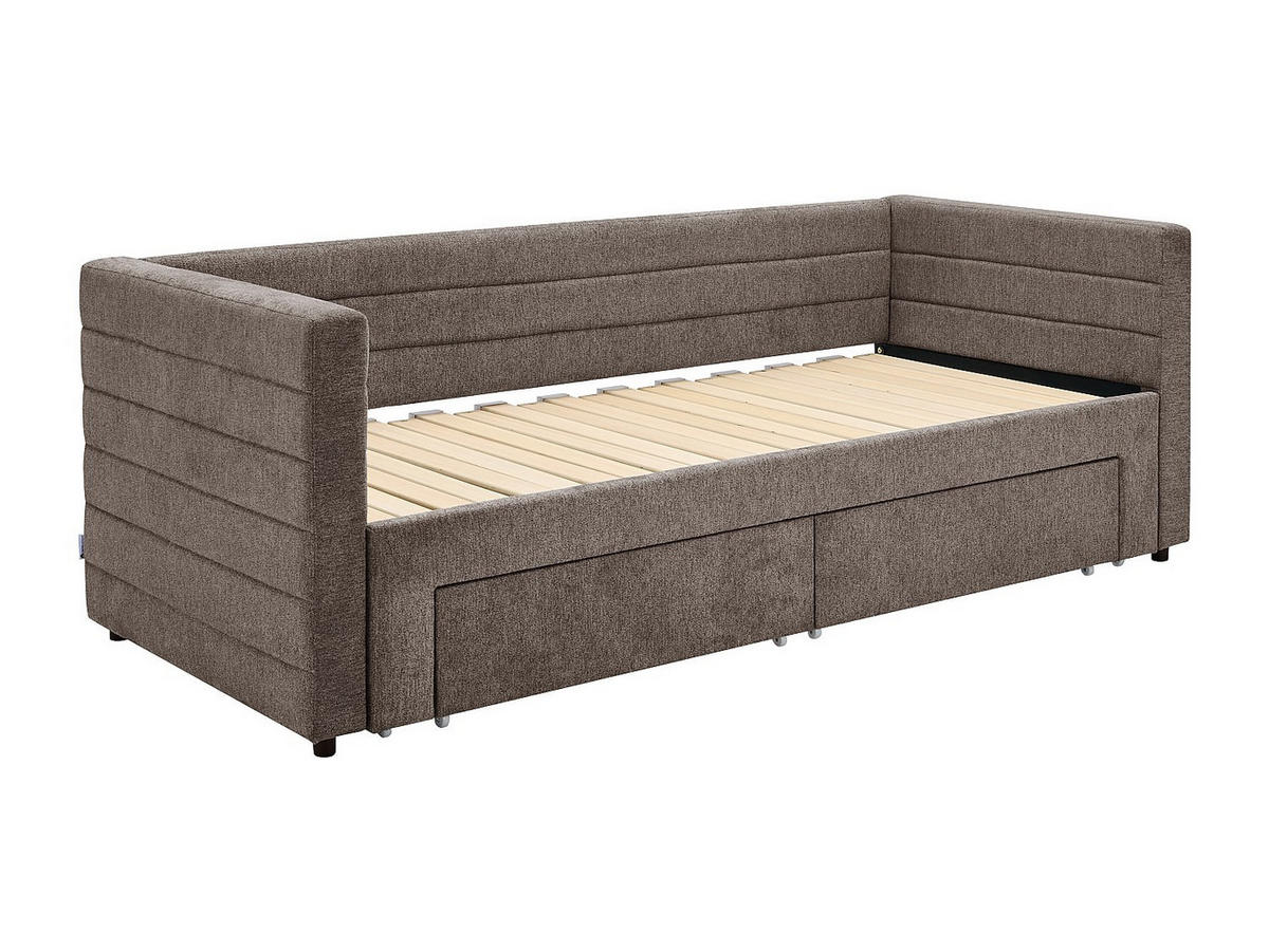 SOFABETT - 1 Person - stoff - taupe Camity - Taupe, Textil (80/200cm) - Vente-Unique