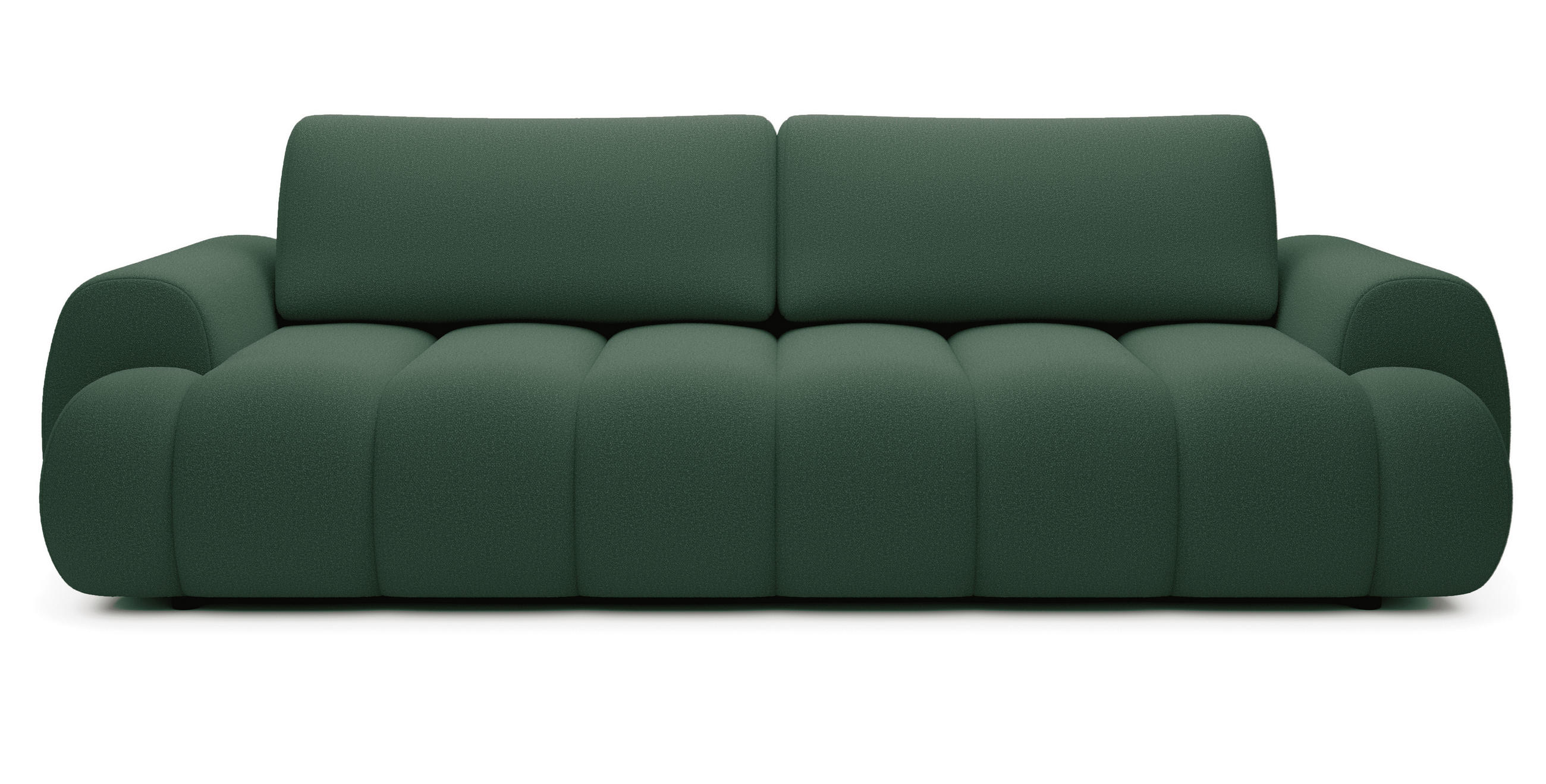 SOFA 260 cm mit Schlaffunktion Puro, Bettkasten, Modern Design, Grün - Grün, Holz (263/81/110cm) - Emporius