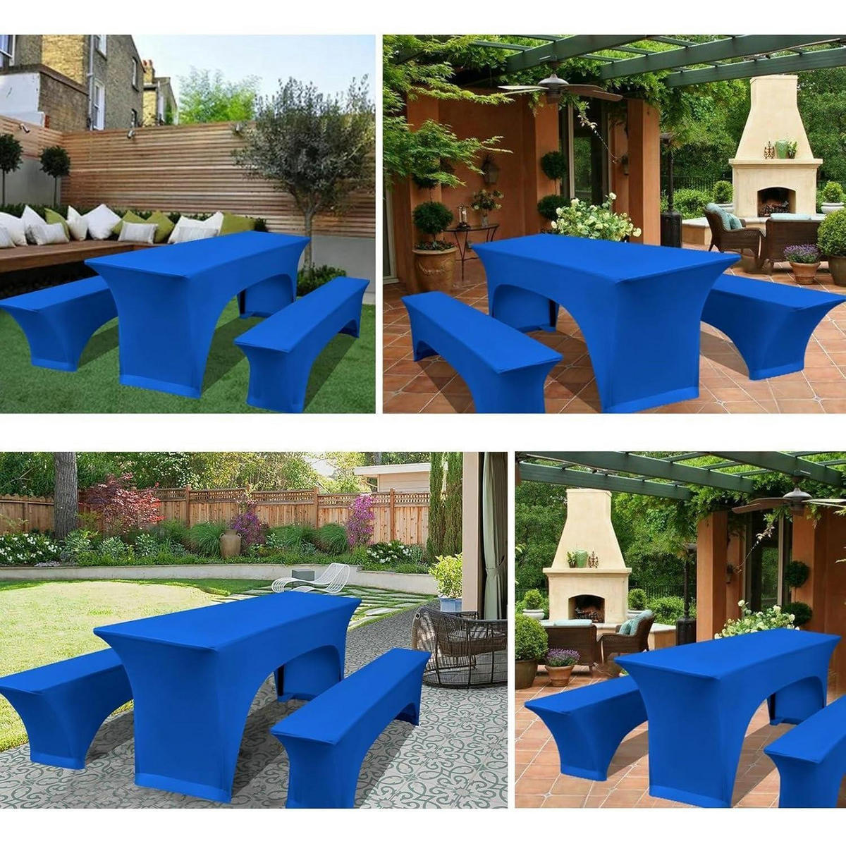BIERZELTGARNITUR Hussen 3er-Set Blau - Blau, Textil (220/50/70cm)