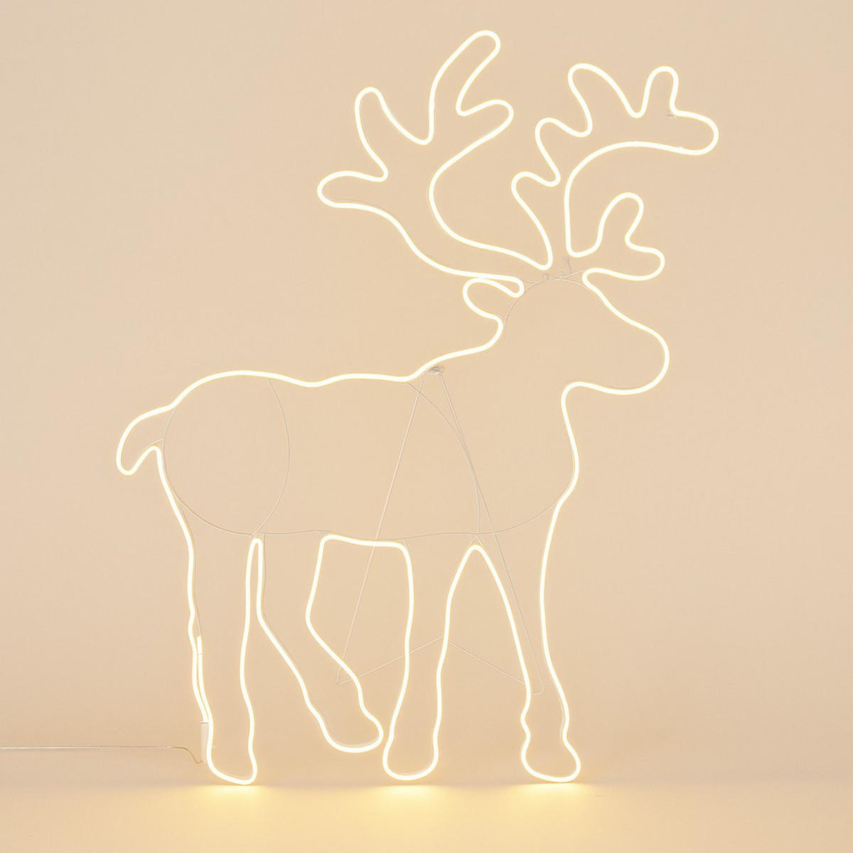 LED-WEIHNACHTSDEKO Rentier 100/80 cm - Weiß, Kunststoff (80/1/100cm) - Home Styling Collection