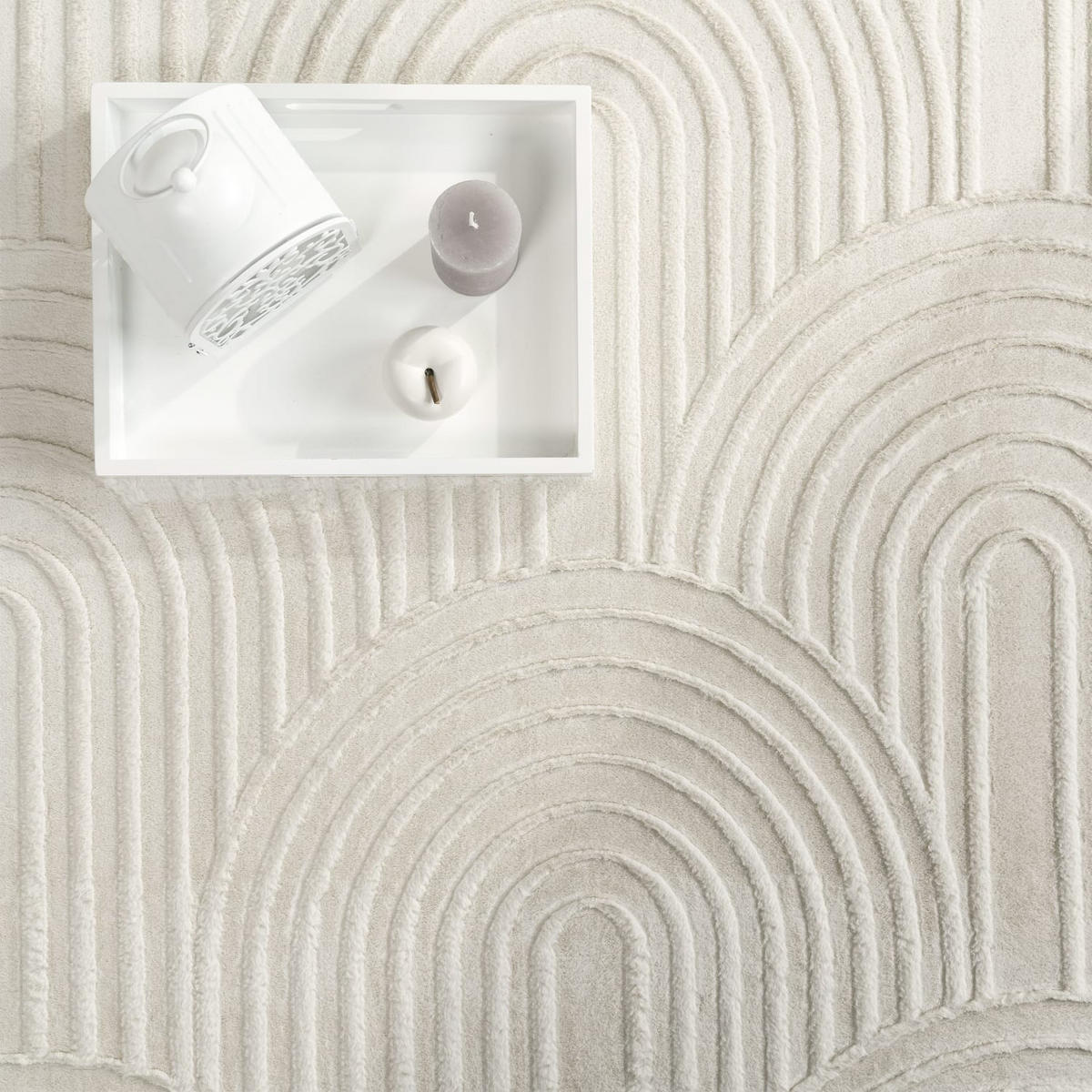 FLACHWEBETEPPICH Boho Creme 80 x 150 cm - Creme, Kunststoff (80/150cm) - TT Home