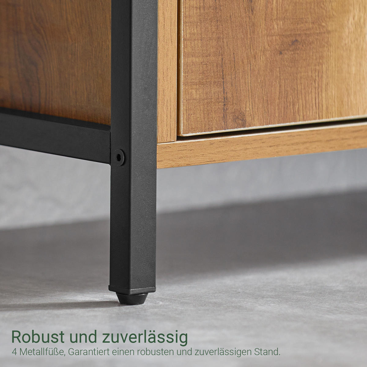 WÄSCHESCHRANK Vintage - Schwarz/Braun, Holzwerkstoff/Metall (60/90/30cm) - SoBuy