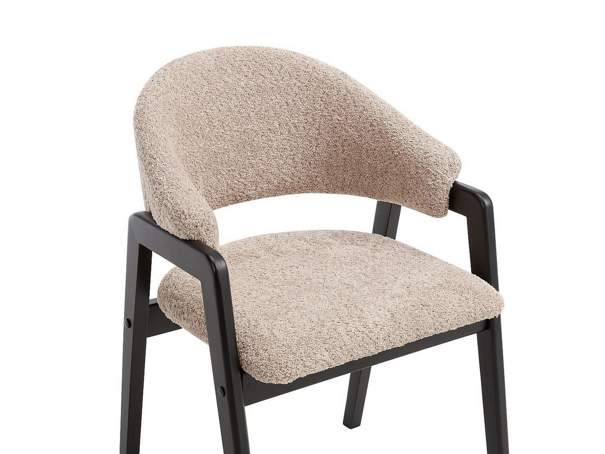 STUHL - 56 cmcm x 53.5 cmcm - Stoff - Taupe - SOLUNA - Schwarz/Braun, Textil (56/82/53.5cm) - Vente-Unique