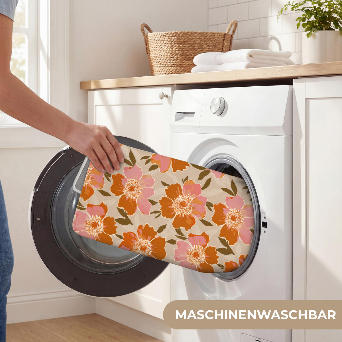 WC-VORLEGER Blumen - Motiv - Retro WC Teppich 40x60 cm - Multicolor, Kunststoff/Textil (40/1cm) - OnlyWow