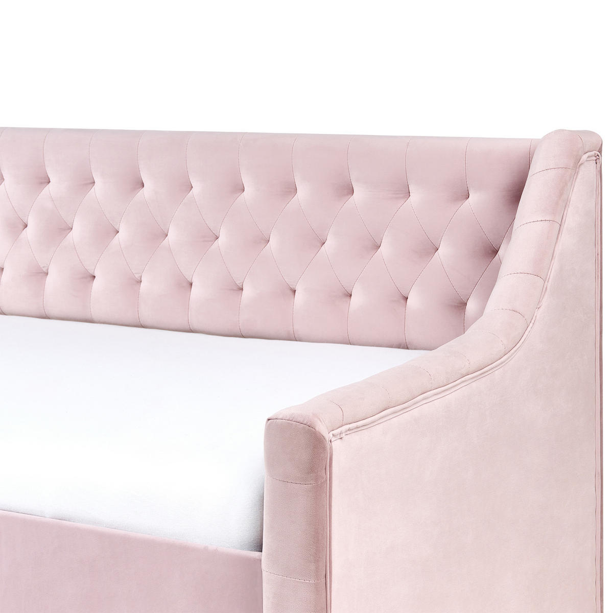 TAGESBETT 90/200cm Rosa Montargis - Pink, Textil (90/200cm) - Beliani