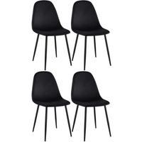 STUHL 4 Samt Schwarz - Schwarz, Textil/Metall (44/88/51cm) - CLP