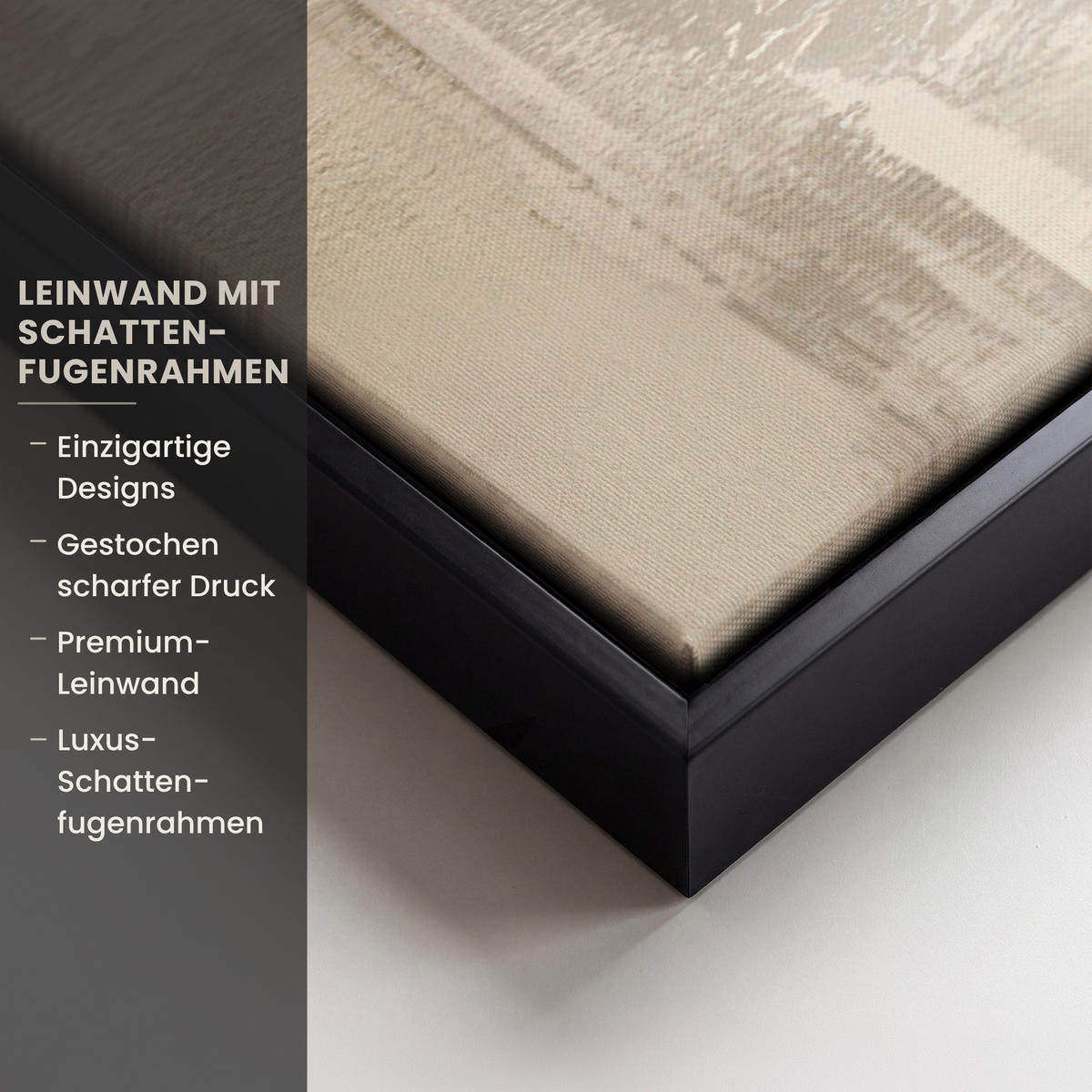 LEINWAND Bilder mit Rahmen - Moderne Kunst - Abstrakt - Beige - 100x70 - Beige, Textil (100/70cm) - MuchoWow