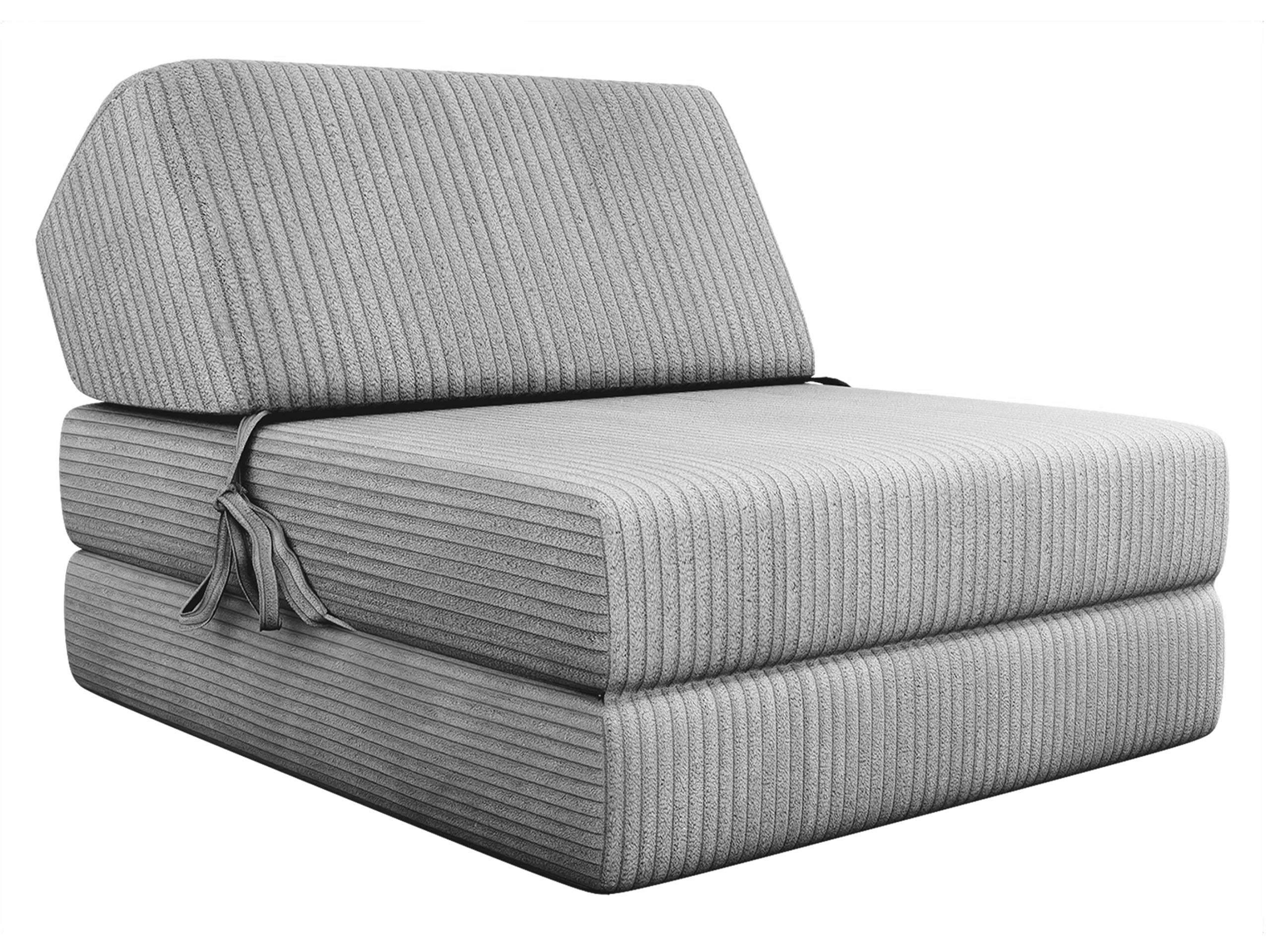 KLAPPSOFA Kevin Cord - Grau, Textil (73/58/90cm) - MIRJAN24