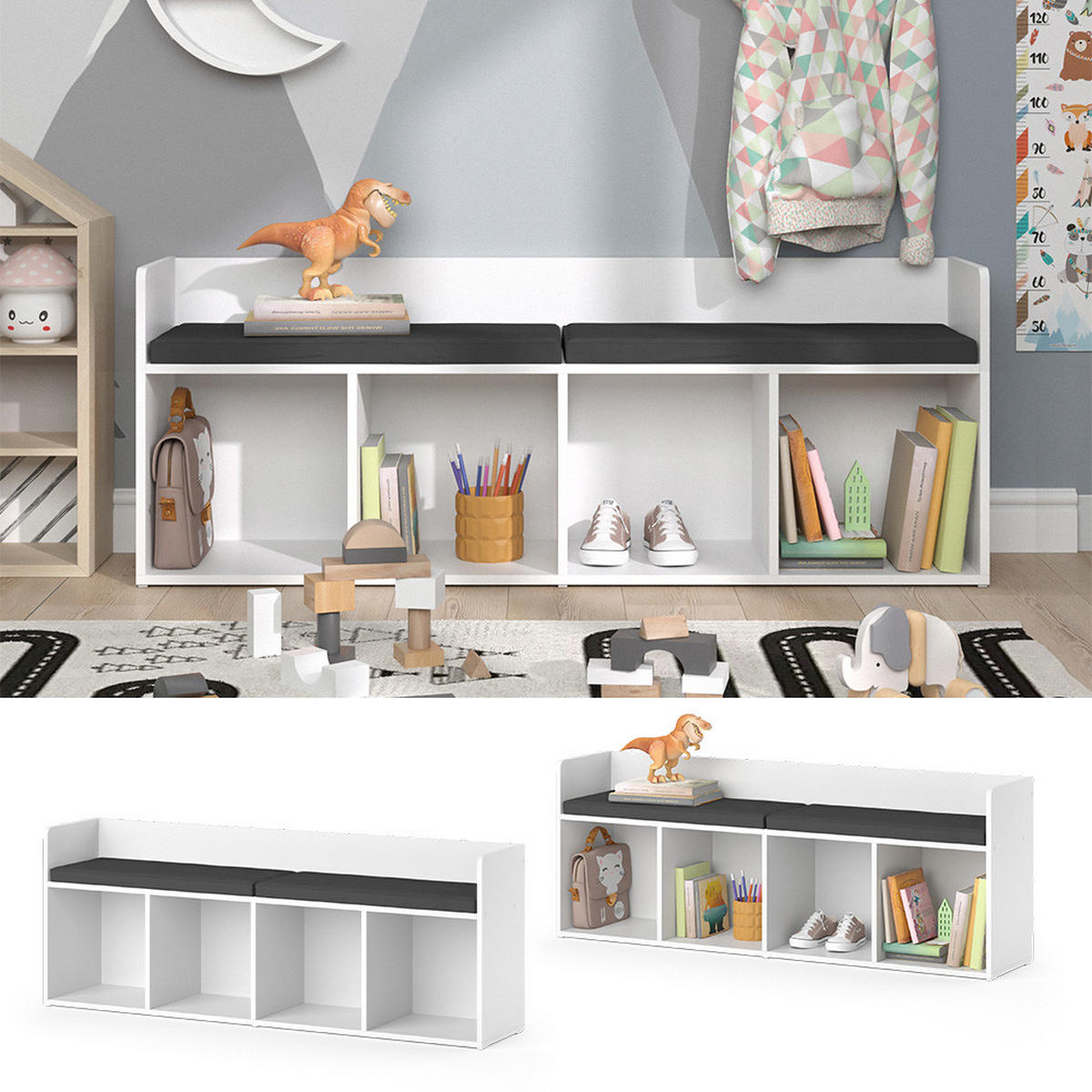 DĚTSKÁ POLICE Luigi Bílá - bílá, kompozitní dřevo (142.4/53.4/31cm) - Vicco