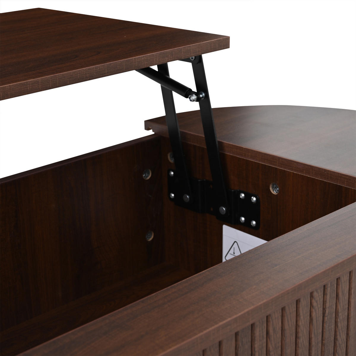 COUCHTISCH 120x50x39.5 cm Nussbaum Lift Stauraum 5 Fächer - Walnussfarben, Holzwerkstoff (120/50/39.5cm)