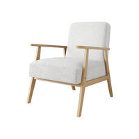 SESSEL Retro Boucle - Hellgrau/Naturfarben, Holz/Textil (59/76/67cm) - MIRJAN24