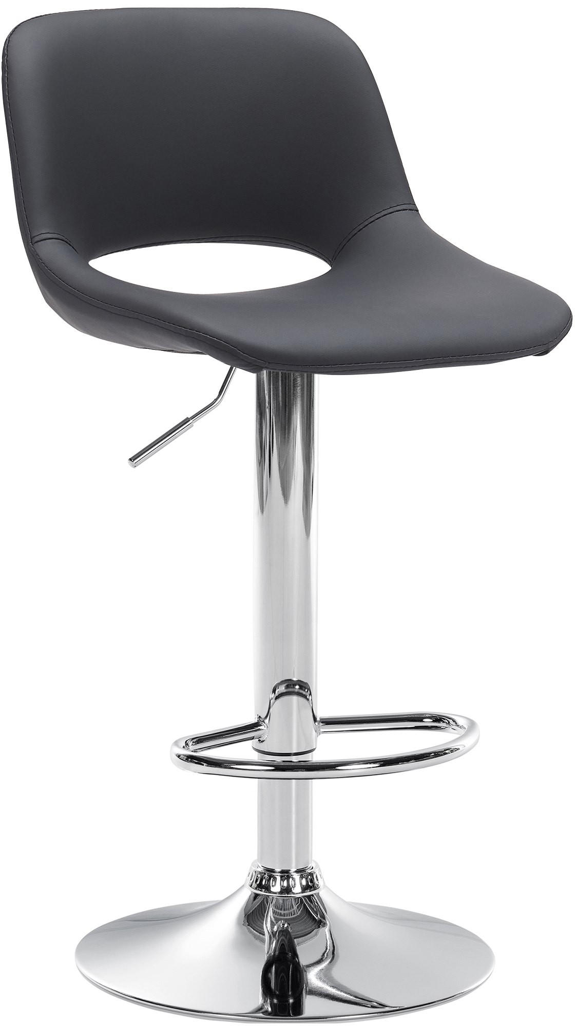 BARHOCKER Lederlook schwarz - Schwarz, Textil (42/86/46cm) - CLP