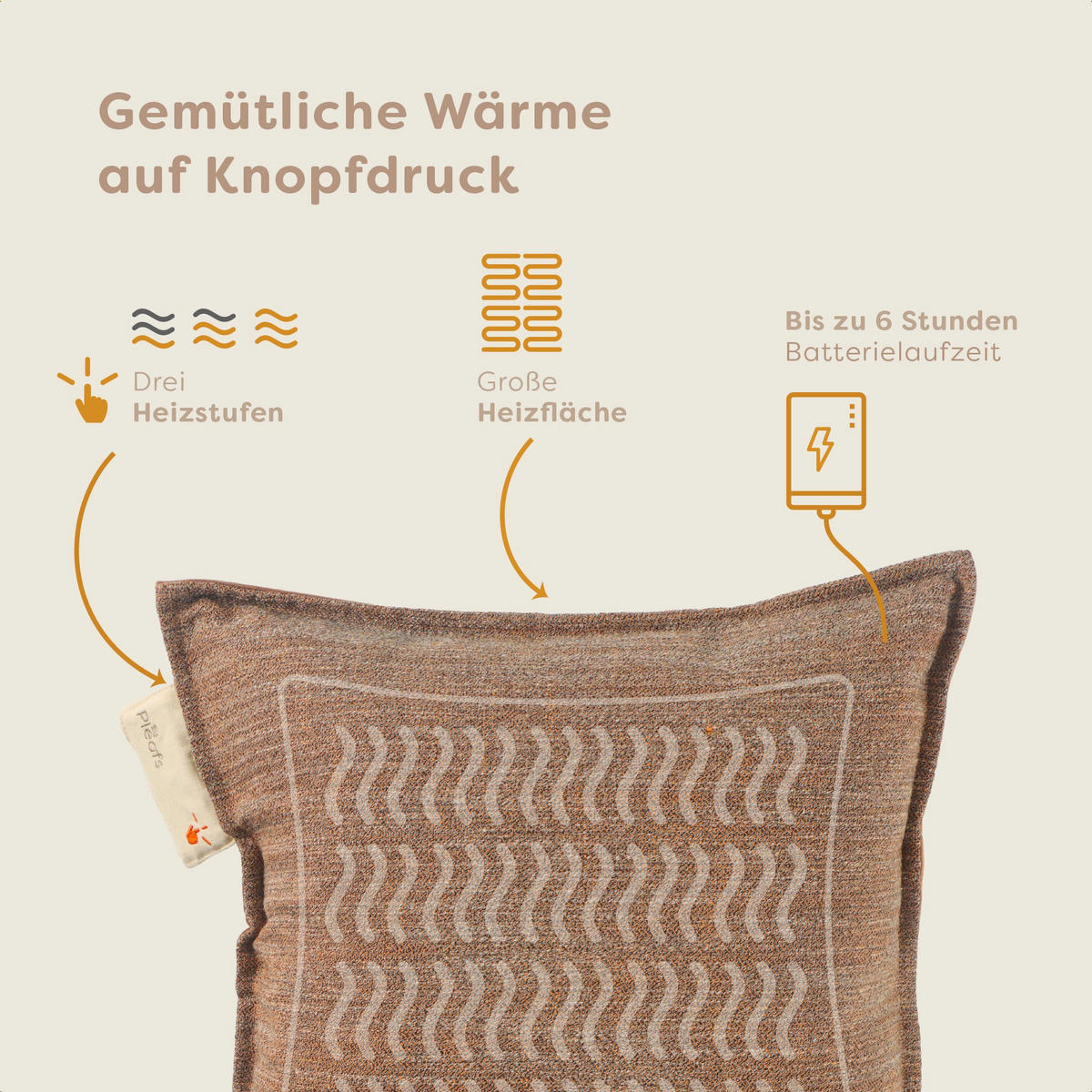 HEIZKISSEN Boho 45x45cm Spiced Cider - Dunkelrot, Textil (45/45cm) - Pleafs