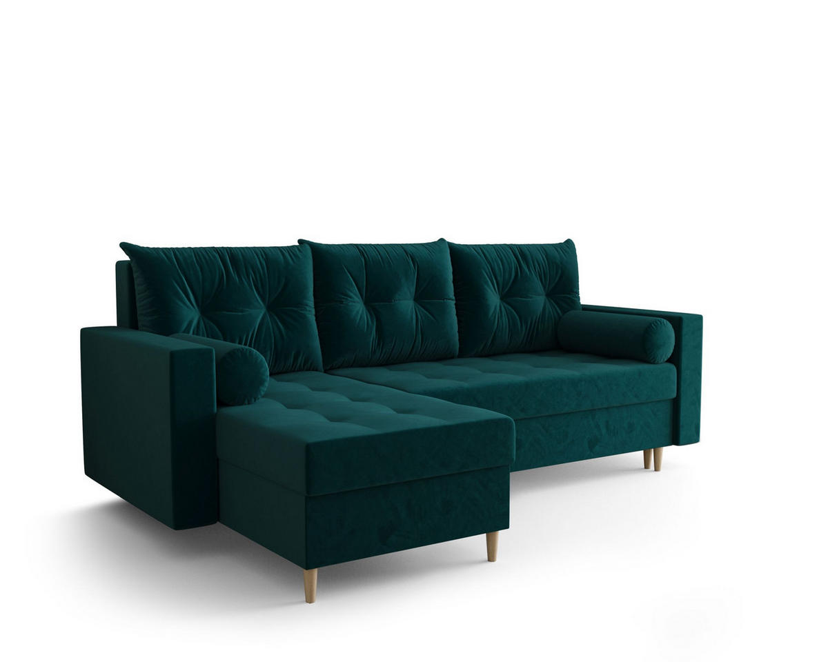 ECKSOFA SKANDI Itaka 39 Links mit Schlaffunktion - Grün, Textil (230/145cm) - Bedante