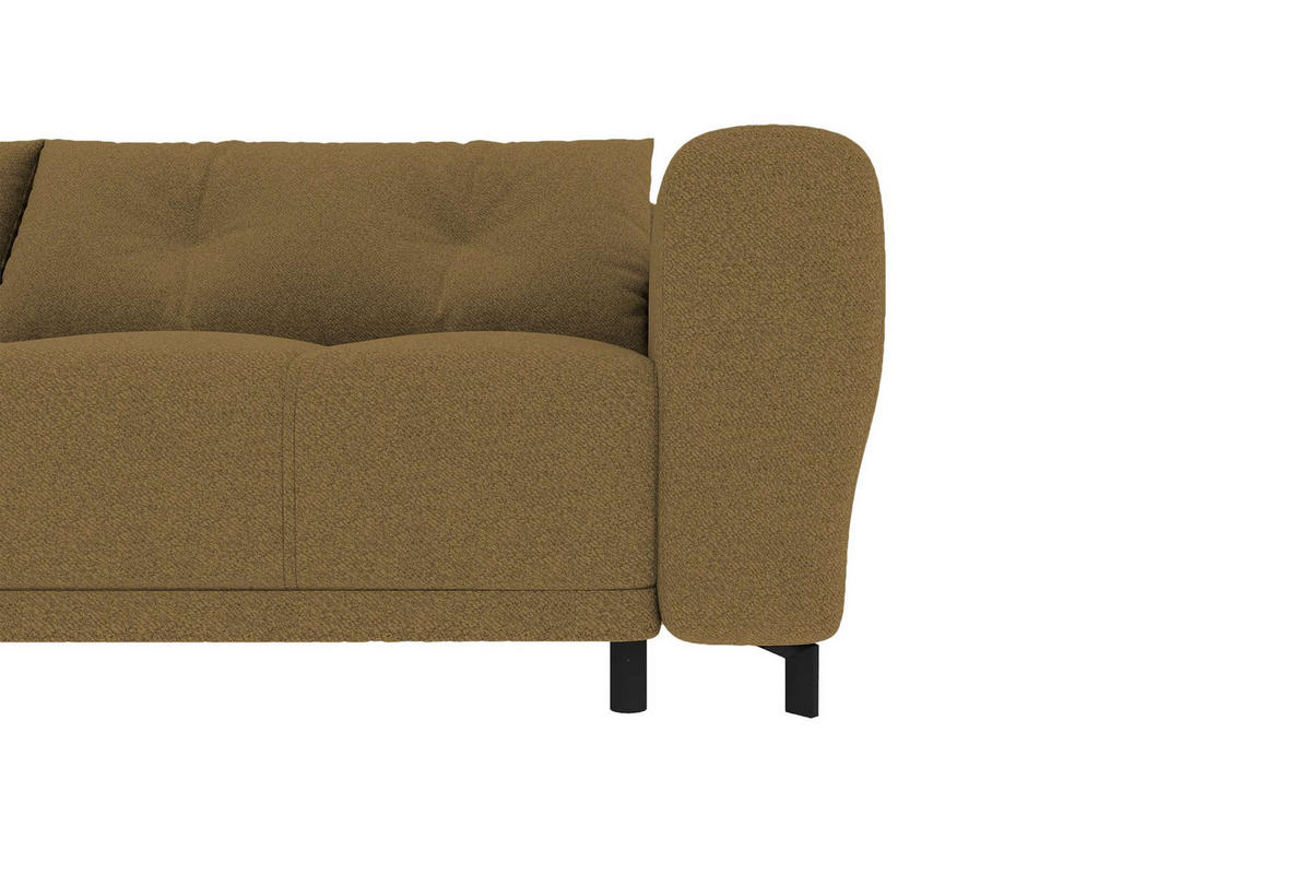 ECKSOFA Massimo Strukturstoff Olivgrün inkl. Schlaffunktion Links - Schwarz/Olivgrün, Textil/Metall (177/246cm) - 99rooms