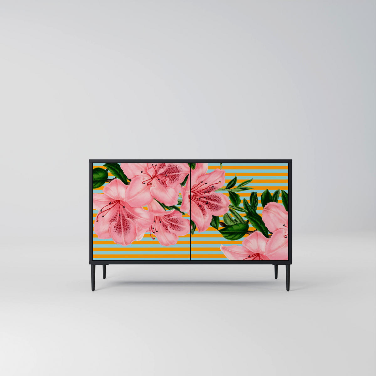 SIDEBOARD FRAGILE BEAUTY, Eicheneffekt, 111x42x77,5 cm, 2 Türen - Eichefarben/Buchefarben, Holzwerkstoff/Buchenholz (111/77.5/42cm) - SpaceRebels