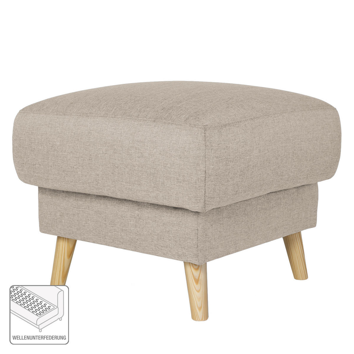 POLSTERHOCKER - Webstoff - Hellbraun/Cappuccino, Textil (77/46/62cm) - home24