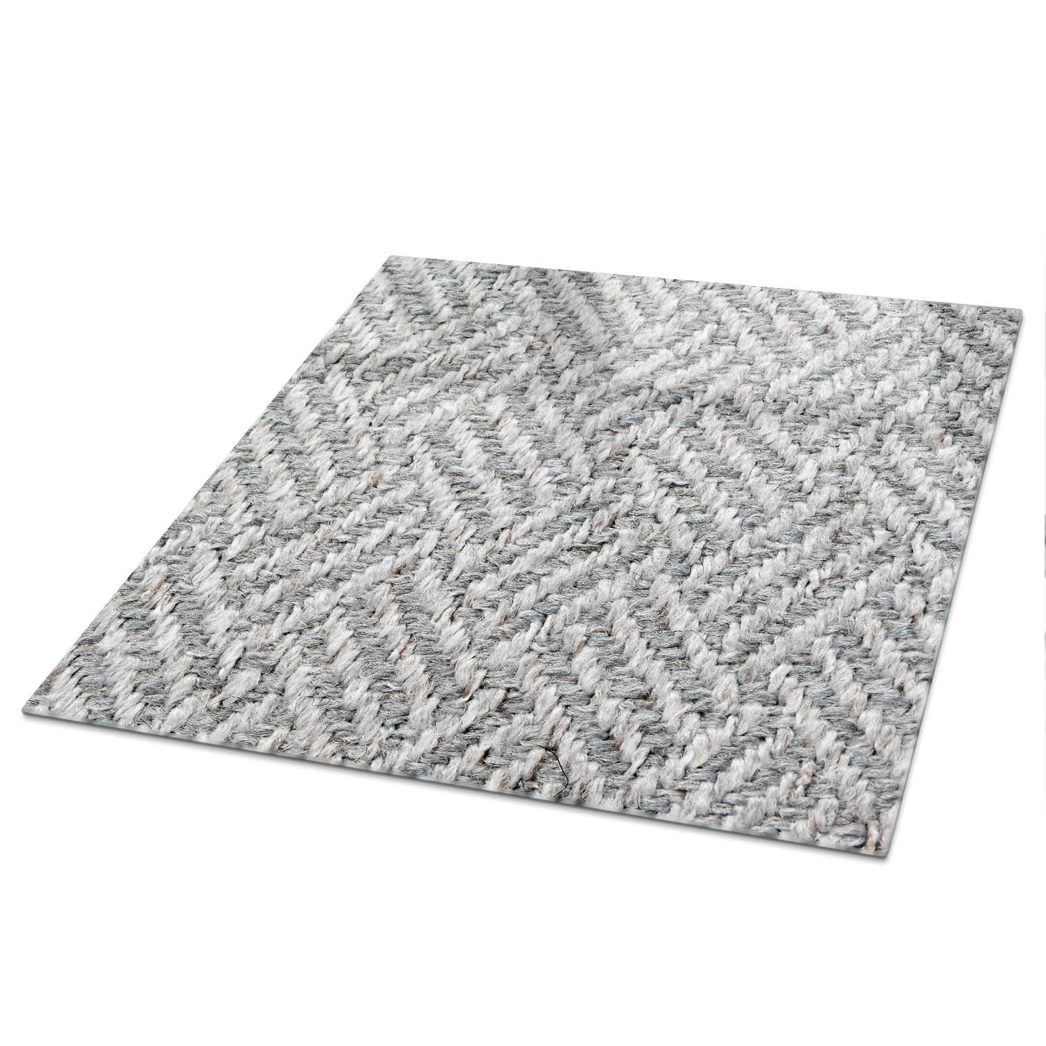 TISCHPLATTE 50x50 cm – Graues Fischgrätmuster - Dunkelblau, Glas (50/50/0.4cm) - Wallfluent