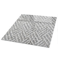 TISCHPLATTE 50x50 cm – Graues Fischgrätmuster - Dunkelblau, Glas (50/50/0.4cm) - Wallfluent