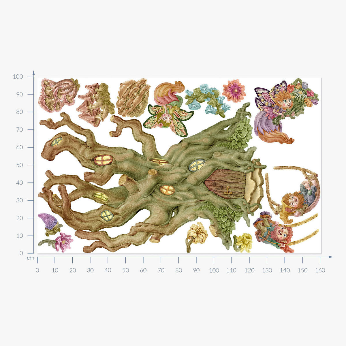 WANDAUFKLEBER 100x161cm - Feenwald - Multicolor, Kunststoff (100/161/0.1cm) - Wallfluent