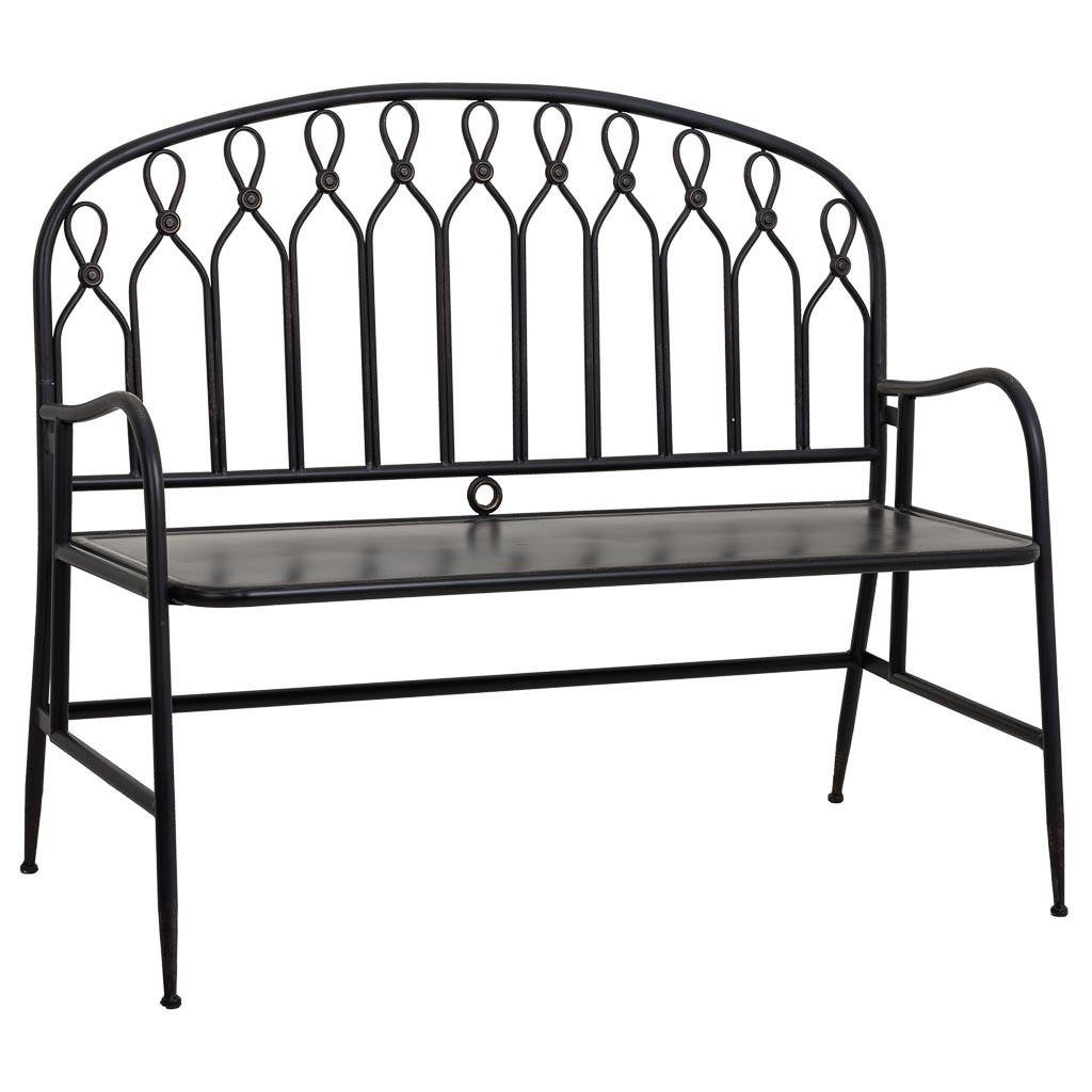 BANK 118x56x98 - Schwarz, Metall (118/98/56cm) - Wanderlust