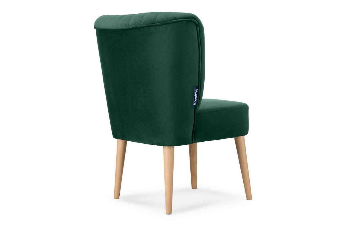 COCKTAILSESSEL DUCO auf hohen Beinen, Dunkelgrün/Buche - Dunkelgrün/Buchefarben, Holz/Textil (63/89/65cm) - KONSIMO®