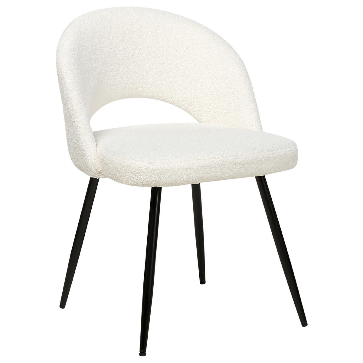 ESSZIMMERSTUHL 2er-Set Polyester Weiß Onaga - Weiß, Textil/Metall (52/77/56cm) - Beliani