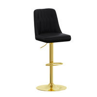 BARHOCKER höhenverstellbar 2er-Set drehbar Schwarz Gold - Goldfarben, Metall (44/117.5/44cm) - Meubliv