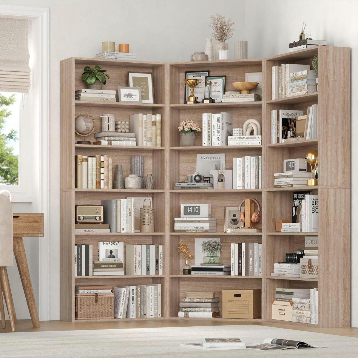 BÜCHERREGAL Helleiche 180 x 60 x 23,5 cm - Sandfarben, Holzwerkstoff (60/180/23.5cm)