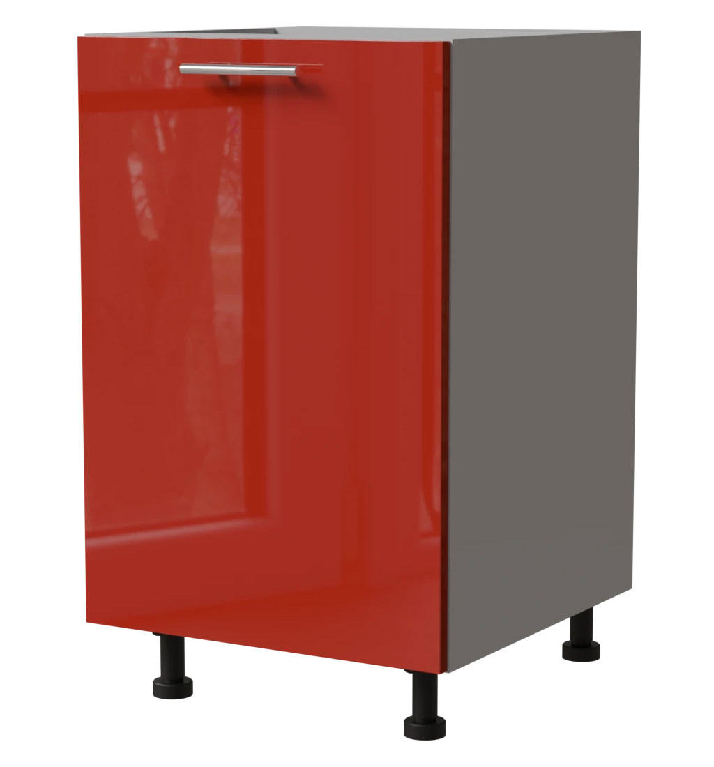 Feldmann-Wohnen Unterschrank Rot, Grau 50x82x50 cm
