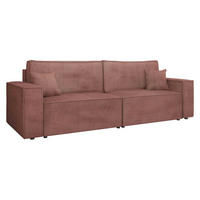SCHLAFSOFA Karl Cord - Schwarz/Rosa, Holz/Kunststoff (245/82/90cm) - MIRJAN24