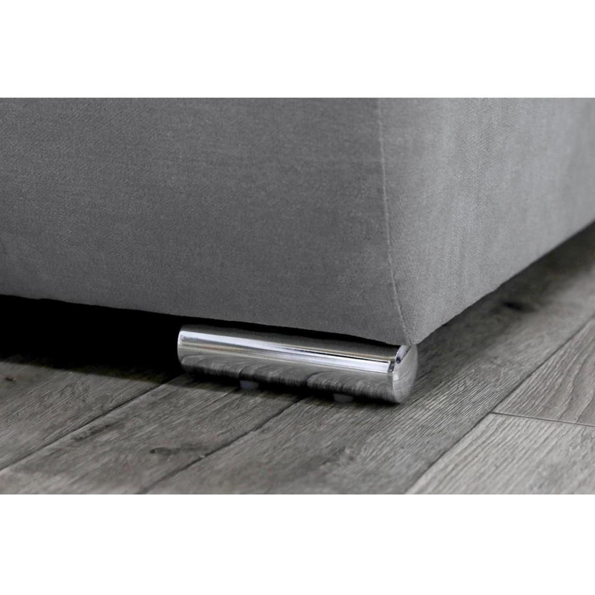 WOHNLANDSCHAFT Draco U Grau - Silberfarben/Hellgrau, Textil/Metall (350/85/185cm) - Beautysofa