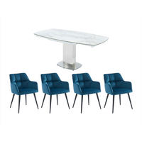 ESSGRUPPE - 4 Personen, 6 Personen - Marmor, Glas, Keramik - Weiß - TALICIA - Weiß, Glas/Keramik (180/75/90cm) - Vente-Unique