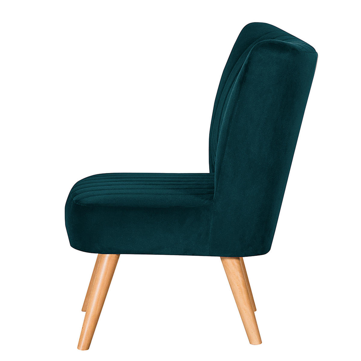 SESSEL - Samtstoff - Petrol - Petrol, Holz/Textil (68/80/71cm) - home24